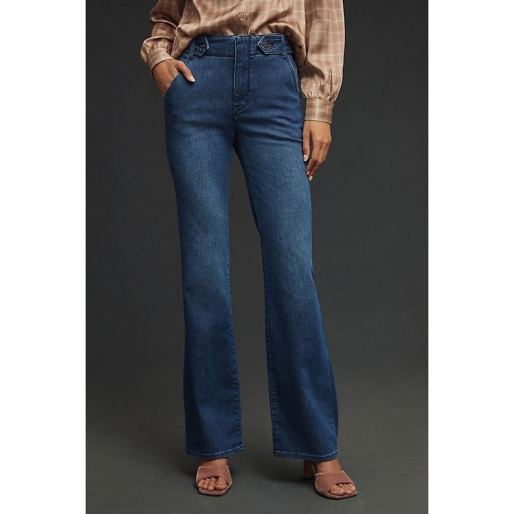 Pilcro Jeans Womens 28 Polished Mid Rise Bootcut Jeans Dark Wash Blue Hemp Blend - Picture 1 of 15
